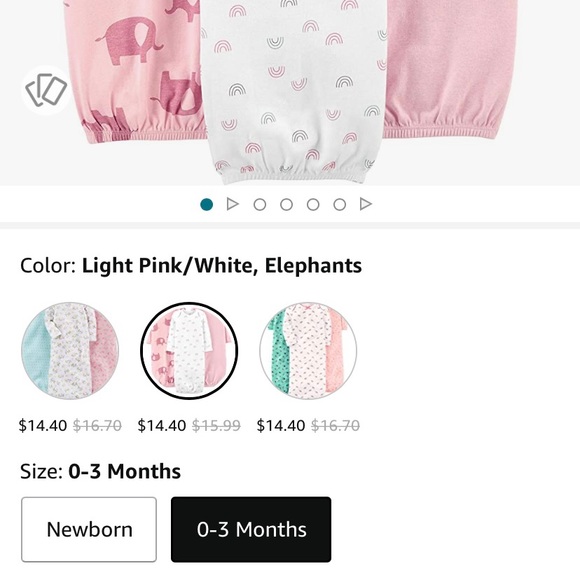 NWOT - Baby Girl sleeper gowns - Picture 6 of 10